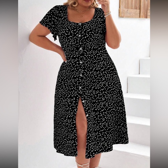 Boho floral print button through midi dress - Picture 6 of 6